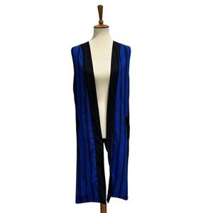 NWOT Free People Blue and Black Striped Sleeveless Women’s Vest